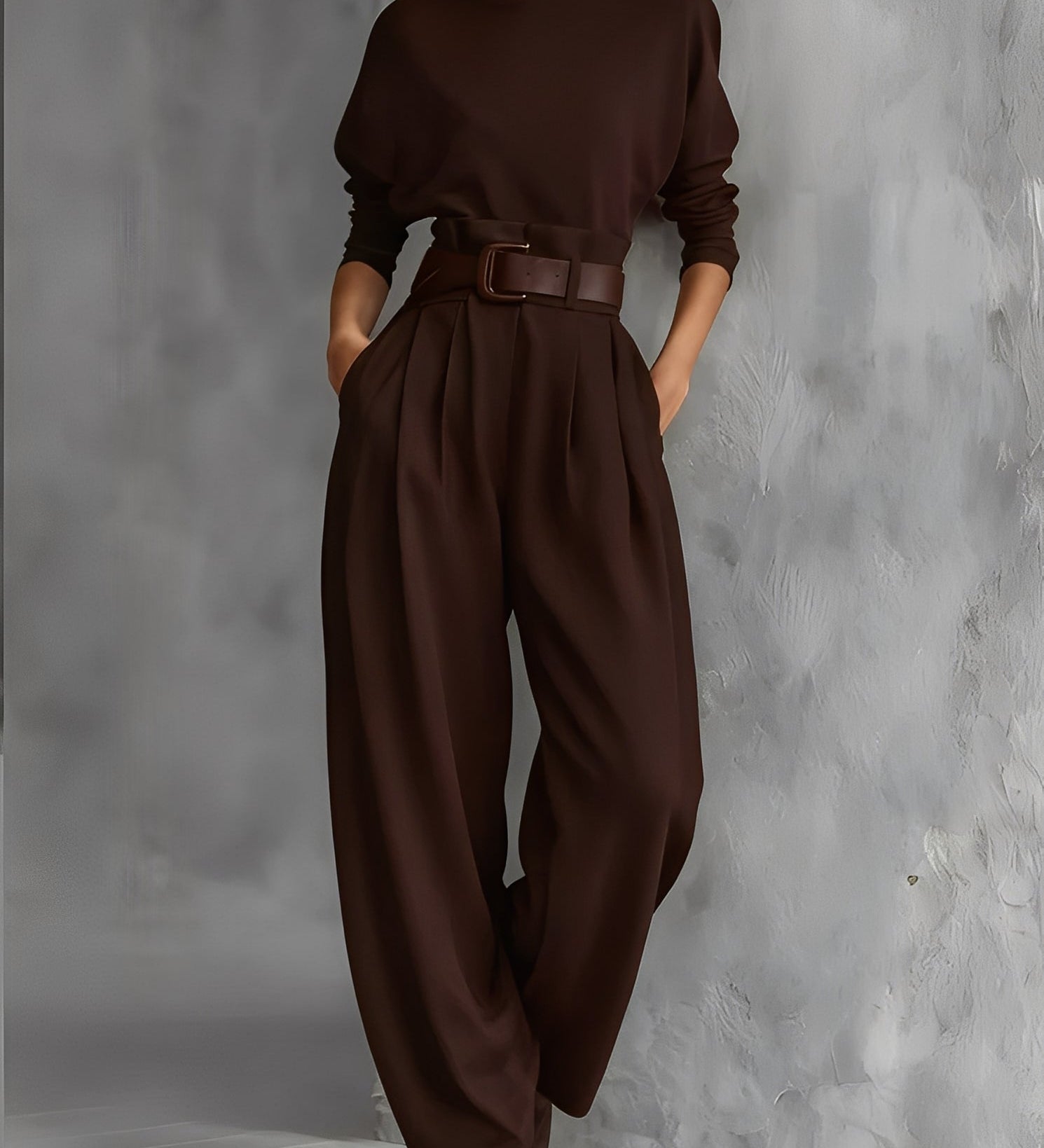 Natalya – sada s golfem a rovnými kalhotami