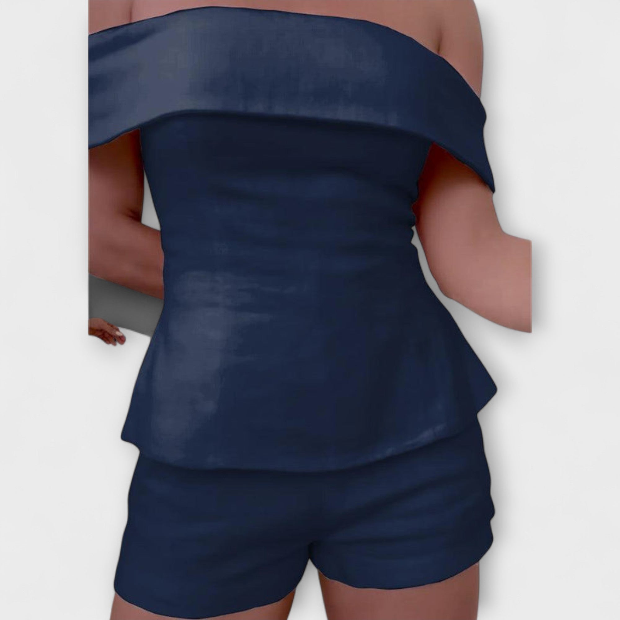 Olivia - Bílý bavlněno-lněný dvoudílný set