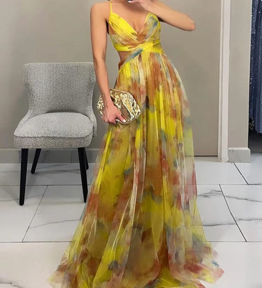 Michaela - Kouzelné maxi šaty s květinovým potiskem