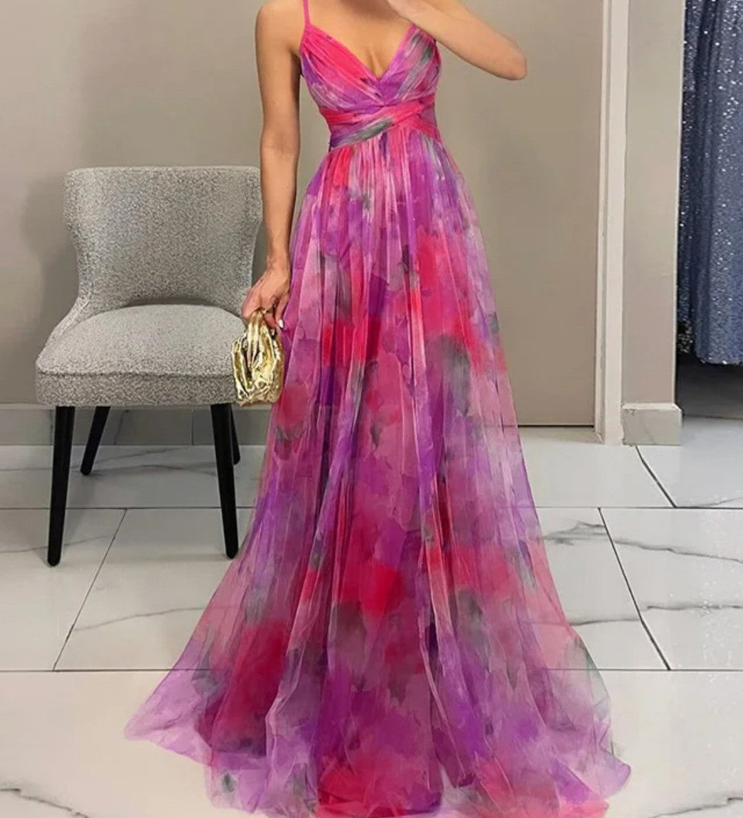 Michaela - Kouzelné maxi šaty s květinovým potiskem