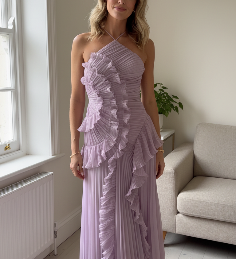 Andrea - Dlouhé plisované šaty